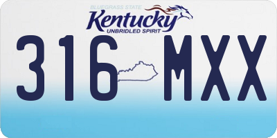 KY license plate 316MXX