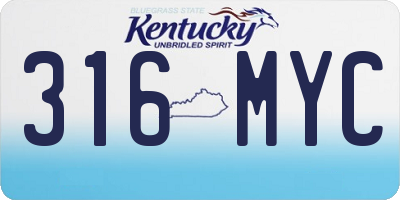 KY license plate 316MYC