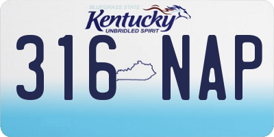 KY license plate 316NAP