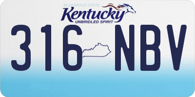 KY license plate 316NBV