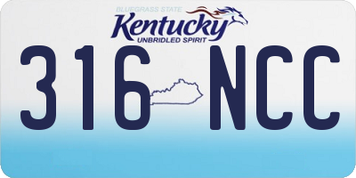 KY license plate 316NCC