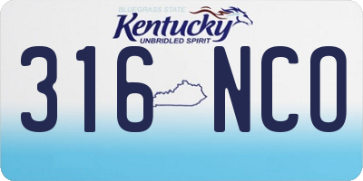 KY license plate 316NCO