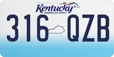 KY license plate 316QZB