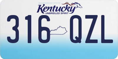 KY license plate 316QZL