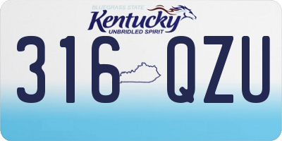 KY license plate 316QZU