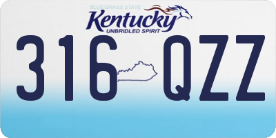 KY license plate 316QZZ