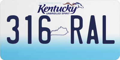 KY license plate 316RAL