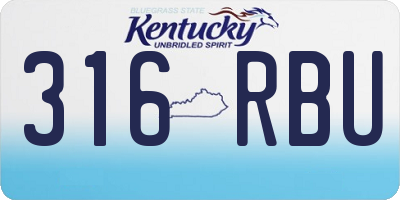 KY license plate 316RBU