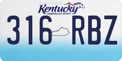 KY license plate 316RBZ