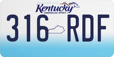 KY license plate 316RDF