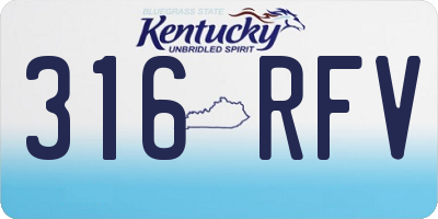 KY license plate 316RFV