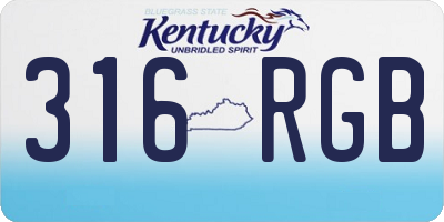 KY license plate 316RGB