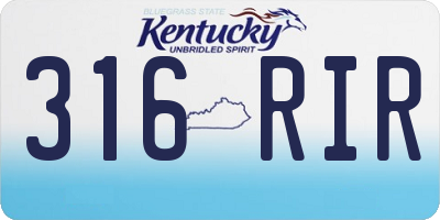 KY license plate 316RIR