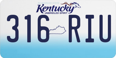 KY license plate 316RIU