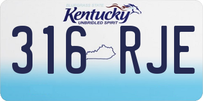 KY license plate 316RJE