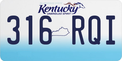 KY license plate 316RQI