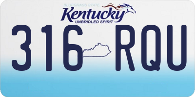 KY license plate 316RQU