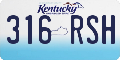 KY license plate 316RSH