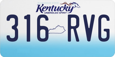 KY license plate 316RVG