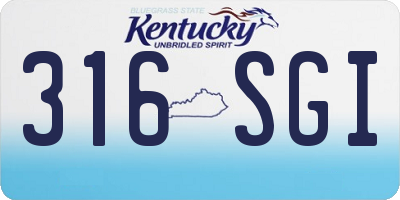KY license plate 316SGI
