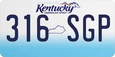 KY license plate 316SGP