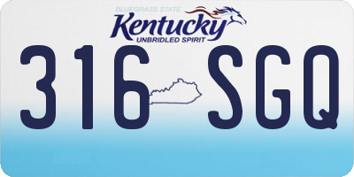 KY license plate 316SGQ