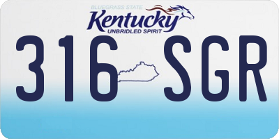 KY license plate 316SGR