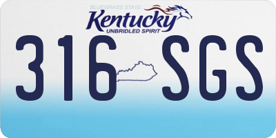 KY license plate 316SGS