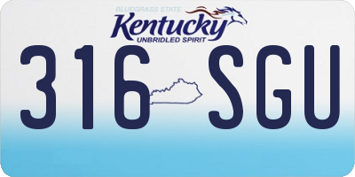 KY license plate 316SGU