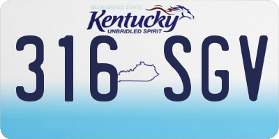 KY license plate 316SGV