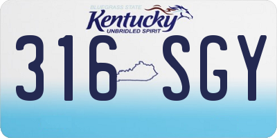 KY license plate 316SGY