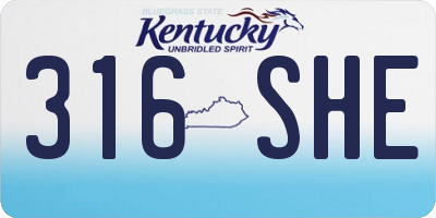 KY license plate 316SHE