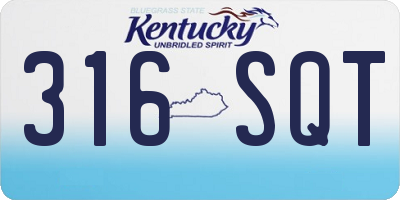 KY license plate 316SQT