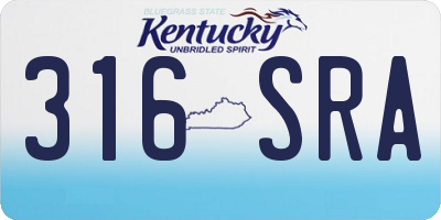 KY license plate 316SRA