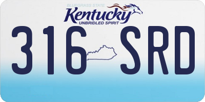 KY license plate 316SRD