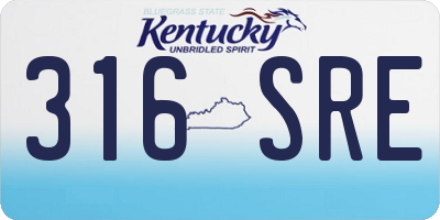 KY license plate 316SRE