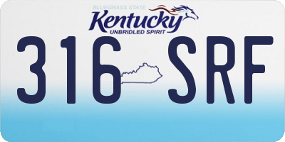 KY license plate 316SRF