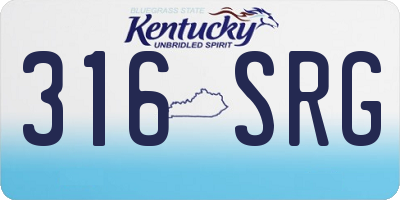 KY license plate 316SRG