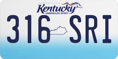 KY license plate 316SRI