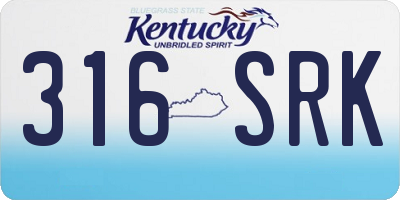 KY license plate 316SRK