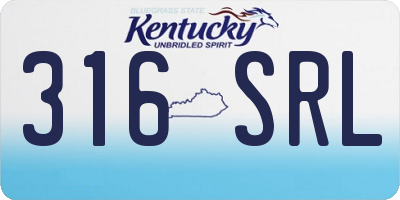 KY license plate 316SRL