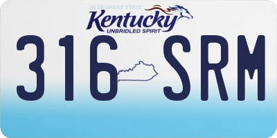 KY license plate 316SRM