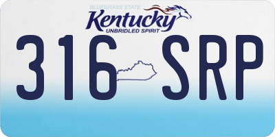 KY license plate 316SRP