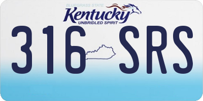 KY license plate 316SRS