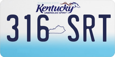 KY license plate 316SRT