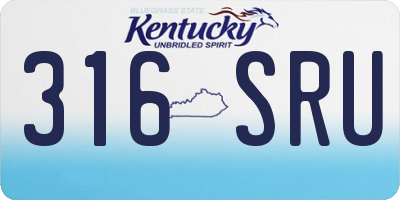KY license plate 316SRU
