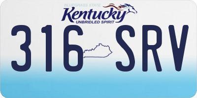 KY license plate 316SRV