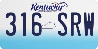 KY license plate 316SRW