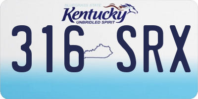 KY license plate 316SRX