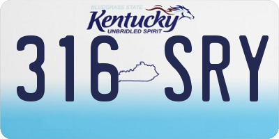 KY license plate 316SRY